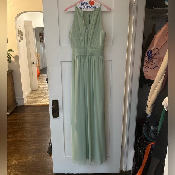 Sage Green “Meadow” Bridesmaids Formal Dress Keyhole David’s Bridal Size 10 - Picture 3 of 4